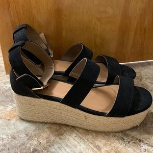 Qupid Size 9 Black Espadrilles